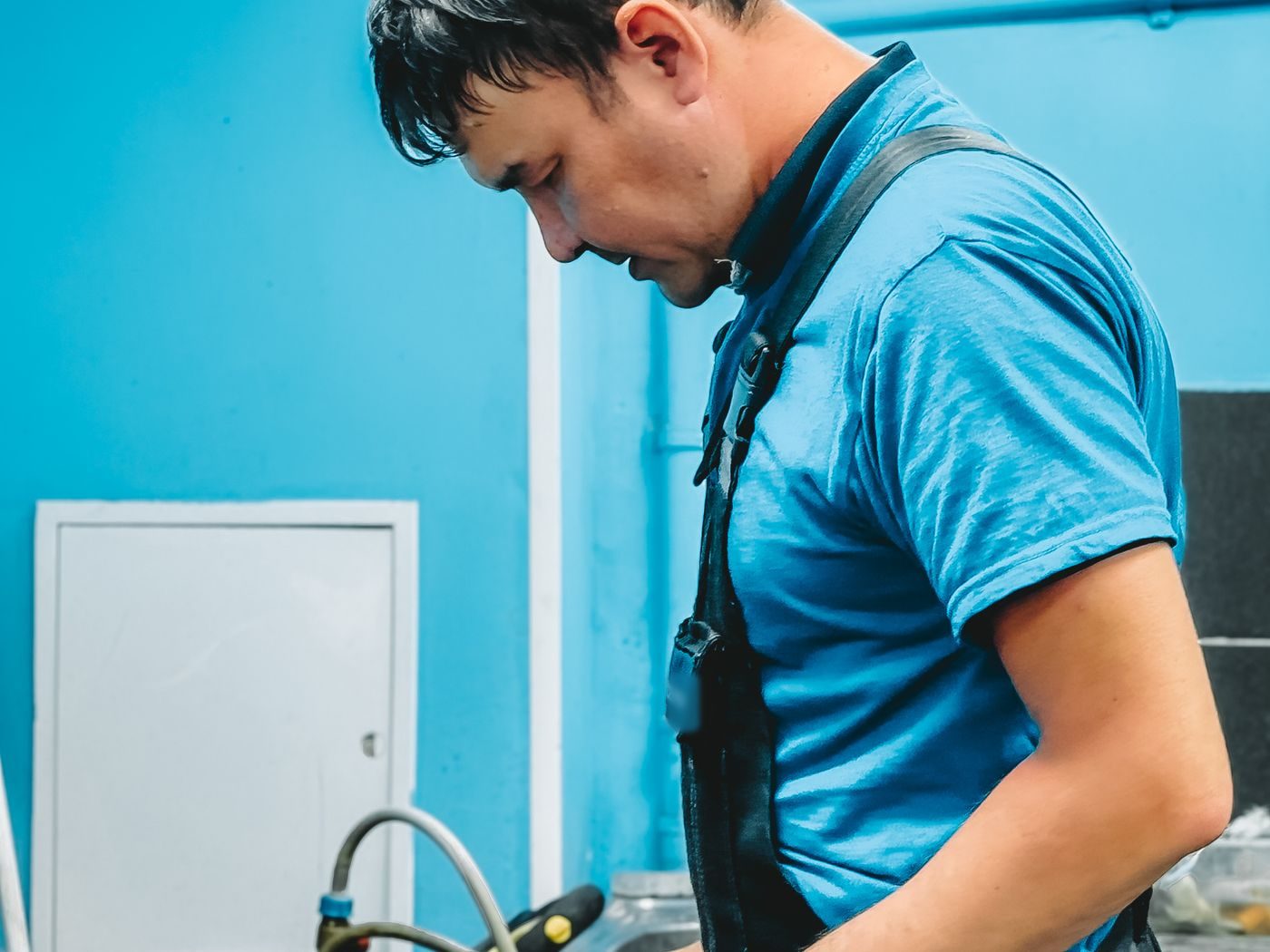 A plumber at work